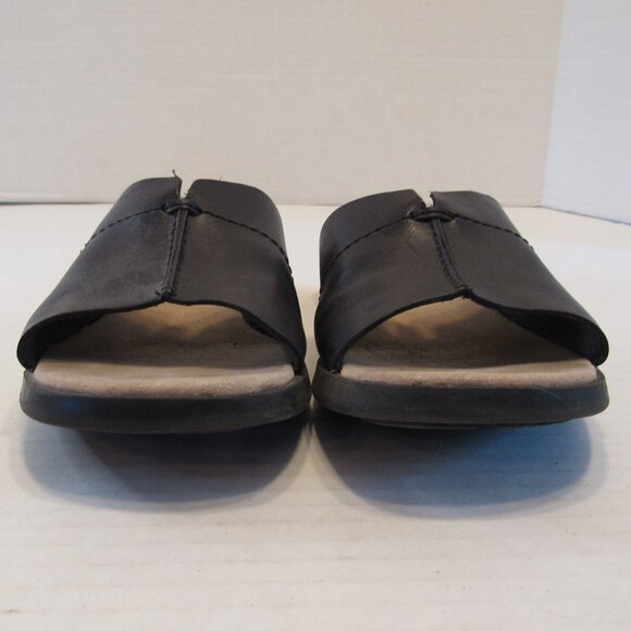 Dockers Daytona Black Open Toe Leather Slide Slip On Comfort Sandal Size 6M - Picture 3 of 8